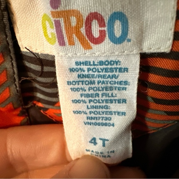 Toddler size 4T snow bibs checkered orange brown - Picture 5 of 9